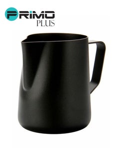 Buy Stainless Steel Milk Frothing Pitcher Black 350ml in Saudi Arabia