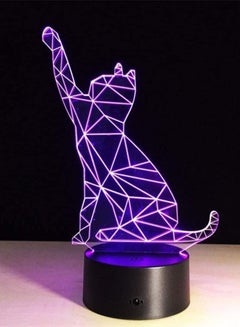 اشتري 3D Multicolor Night Light 7/16 Color Change Creative Cat Waving Lights 3D Decorative Visual Table Lamp LED USB Sleep Multicolor Night Light في الامارات