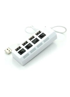 Buy 4 Port 2.0 USB Hub, Portable High-speed Multi Port Data Hub, Multi-Device Expansion Splitter Lead Cable Adapter for PC, Laptop, Desktop, Flash Drive, HDD, Console, Computer, Keyboard, Mouse (white) in UAE