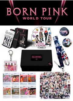 Buy Blackpink Album BORN PINK Gift Box Set With Lomo Cards, Acrylic Stand, Hand Account Tape, Lanyard, Stickers, Photo Card in UAE