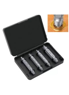 اشتري Screw Extractor Set, 4Pcs Damaged Broken Stripped Bolt Remover Extractor Kit Hand Tools Gadgets Gifts for Men في الامارات