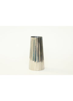 Buy Bijou Steel Vase 11x11x23cm Silver in UAE