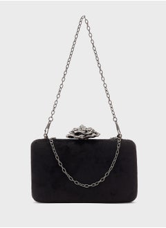 اشتري Floral Diamante Trim Detail Clutch Bag في الامارات