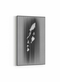 Buy Framed Canvas Wall Art Stretched Over Wooden Frame, Parallel Face Line Art Painting, For Home, Living Room, Office Decor in Saudi Arabia