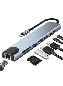 اشتري 8-in-1 USB C Docking Station – Multiport Adapter with 4K HDMI, Power Delivery & More في الامارات