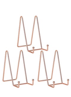 Buy Metal Display Stands, 3 Pack 6 inch Rose Gold Stands Holder Display Stand for Decorative Plates, Mobile Phone Holder, Photo Frames, Postcards, Photo Holder, Etc in Saudi Arabia