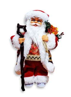 اشتري Santa Claus Musical Christmas Doll in Plaid Clothes, Electric Singing Christmas Ornament Doll with Plush Bag Battery Operated Christmas Gift for Boys Girls, Christmas Supplies, Use as Figurine or Musical Toy في مصر