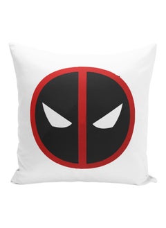 Buy Deadpool Character Printed Decorative Pillow White/Black/Red 16x16inch in UAE