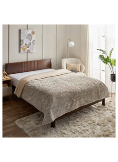 Buy Edure Embossed Bottom Printed Twin Blanket 220 x 150 cm in Saudi Arabia