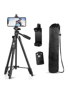 اشتري Tripod, 50 Inch Aluminum Tripod, Video Tripod For Cellphone, Camera, Universal Tripod With Wireless Remote, Compatible With Iphone Xs/Xr/X/8/8 Plus/Samsung Galaxy في الامارات