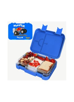 Buy Lunch Box Bento style Blue Color for Kids|4 & 6 Convertible Compartments| BPA FREE|LEAK PROOF| Dishwasher Safe | Back to School Season |Food Graded Materials| Made of Triton| in UAE