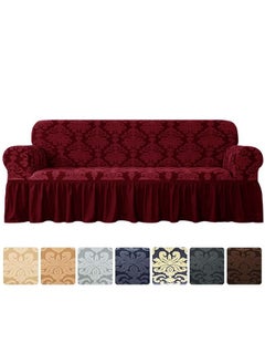 اشتري Three Seater Stretchable Sofa Cover Red 185-235cm في الامارات