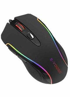 اشتري E-YOOSO X-7 Gaming Mouse Wired RGB Backlit 6 Programmable Buttons with Macro-recording, 6400 DPI Adjustable, Ergonomic Gaming Mice with Fire Button PC Gamers for Windows 7/8/10/XP Vista Linux, Black في الامارات