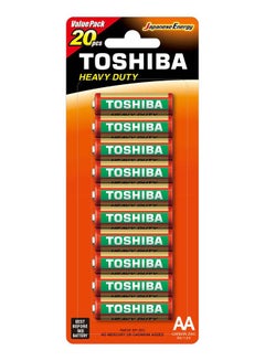 اشتري Toshiba Heavy Duty AA 20 Pcs Battery Pack في الامارات
