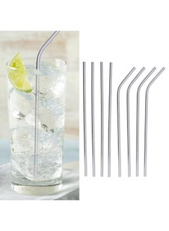 Buy Reusable Drinking Straw Food Grade Stainless Steel Straight Bent Straw Cleaning Brushes Set in Saudi Arabia