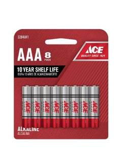 Buy 8-Piece AAA Ultra Alkaline Multipurpose Durable Pencil Batteries Set Silver and Red 9.8 x 11.2 x 1.2 cm LR03UP-8B in Saudi Arabia