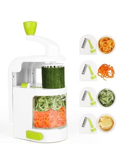 اشتري 4-in-1 Rotating Blades Spiral Vegetable Noodle Maker Vertical Zucchini Spaghetti Maker Zoodle Spiralizer Mandoline Slicer for Low Carb Paleo Gluten-Free Meals في الامارات