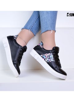 اشتري Rose Leather Sneakers On Side-Black في مصر