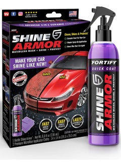 Buy Shine Armor Ceramic Coating Brazilian Water-Based Palm Spray Wax High-Strength Hydrophobic Waterless Car Wash 236 ml (Microfiber Cloth Included) in UAE