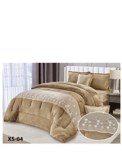 Buy Moon Fur Winter King Size 6 Pieces Quilt Set Bedspread 250x230cm in Saudi Arabia