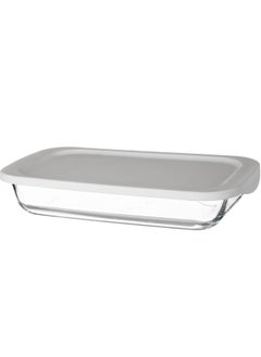 Buy Glass Oven Tray With Rectangular Lid 2.2 Litres in Saudi Arabia