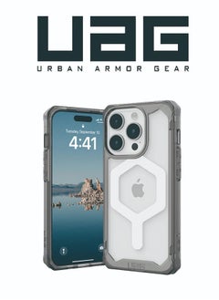 Buy Case Compatible with iPhone 15 Pro Case Plyo Ash/White Built-in Magnet Compatible with MagSafe Charging Rugged Anti-Yellowing Transparent Clear Protective Cover in UAE