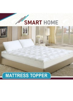 Buy Luxury Mattress Topper, Hotel Mattress Topper Height 200x200X14 cm Made of 100% Super Soft Microfiber in Saudi Arabia