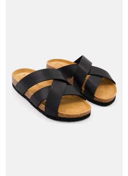 Buy Men Slip On Cork Sandals, Black Combo in Saudi Arabia