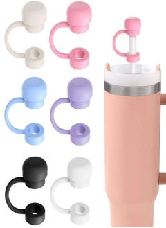 Buy 10PCS Reusable Silicone Straw Covers for Stanley Cup 30 & 40 Oz, Soft Straw Caps with Cute Design – Safe, Durable, and Perfect for 8-10mm Straws in Saudi Arabia