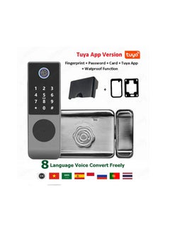 Buy Arabic Voice Service,Waterproof TUYA WIFI App/ Smart Outdoor Lock, Fingerprint Lock, Outdoor Gate, Digital Password, Remote App, Home Electronic Rim Lock in Saudi Arabia