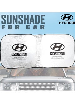 Buy HYUNDAI Car Windshield Sunshade, Car Sunshade UV Rays and Heat Protector Sun Visor Foldable Keep Your Vehicle Cool Blocks UV Rays in Saudi Arabia