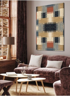 Buy Canvas Wall Art Stretched Over Wooden Frame with Stitches Abstract Painting in Saudi Arabia