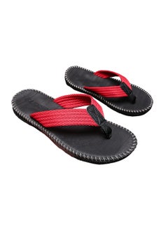 Buy Lightweight Flip-Flops with Red Straps and Black Non-Slip Sole, Stylish and Durable for Casual Wear in UAE