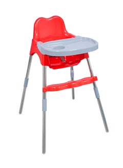 اشتري كرسي تغذية الطفل للأطفال من بوبو كرسي مرتفع مع مسند للقدم وصينية باللون الأحمر في الامارات