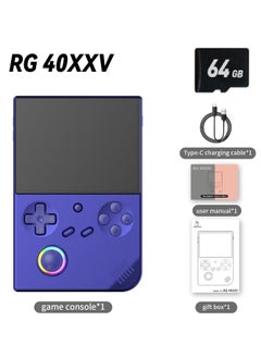 Buy RG40XXV Handheld Game Console,4.0-inch IPS 640*480,64G/128G TF Card with 10,000+ Games,3200mAh 6+Hours Battery, Support Wireless Network (Blue 64G) in UAE