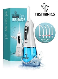 Buy Rechargeable Water Dental Flosser Professional Oral Irrigator Waterproof Portable Teeth Tooth Cleaner Cordless With 5 DIY Modes And 5 Replaceable Jet Tips For Oral Care of Braces and Bridges Home Trav in UAE