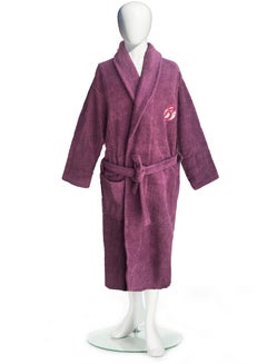 Buy Cotton bathrobe with a pocket for unisex, 100% Egyptian cotton, ultra-soft, highly water-absorbent, color-fast and modern, ideal for daily use, resorts and spas S in UAE