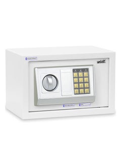 اشتري Safe Box with Digital Keypad and Key Lock for Money Cash Jewelry Office Home Office Security RB20EA (20x31x20cm) White في الامارات