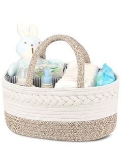 Buy Gonice Baby Diaper Caddy Organizer, Cotton Rope Diaper Caddy for Baby large diaper caddy basket, Nursery Storage Bin, Baby Caddy with Removable Inserts for Changing Table & Car Diaper Organizer in Saudi Arabia