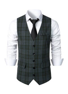 Buy New men's Retro V-Neck Fake Two Piece Vest in UAE