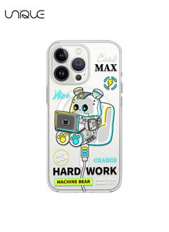 Buy Compatible with iPhone 15 Pro Max Cases, Compatible with MagSafe Cases,Robot Doodle Phone Case,Transparent Phone Case,TPU Drop Protection - Transparent in Saudi Arabia