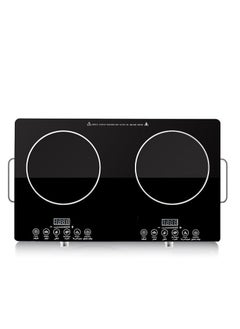 Buy Electric Stove Induction Cooker Hot Plate 7000W Double Plate Infrared Cooker Ceramic with Adjustable Temp,Stay Cool Handle for Office/Home/Camping Use Double Plate in UAE