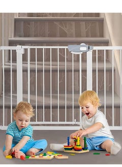 Buy Auto Close Safety Baby Gate, Extra Wide Child Gate with 10cm Extension Kit Maximum for 94cm for Stairs and Doorways in UAE