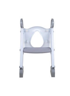 Buy Potty Training Seat With Step Stool Ladder Comfortable Safe Potty Seat With Anti Slip Pads Folding Ladder White in UAE