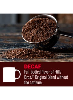 Buy Hills Bros Decaf Original Blend Ground Coffee, Medium Roast, Caffeine Free, Full-Bodied Classic Rich Taste, 23 Oz in UAE