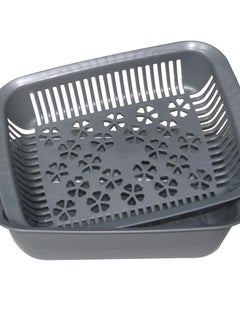 اشتري GAB Plastic, Rectangular Colander, Kitchen Drain Colander, Food Strainer, Kitchen and Cooking Accessory,  Cleaning, Washing and Draining Fruits and Vegetables, Made from BPA-free Plastic في الامارات