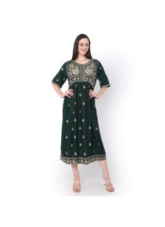 Buy MODEST THICK EMBRODERED WITH HALF SLEEVES HIGH QUALITY STYLISH ARABIC KAFTAN JALABIYA DRESS in Saudi Arabia