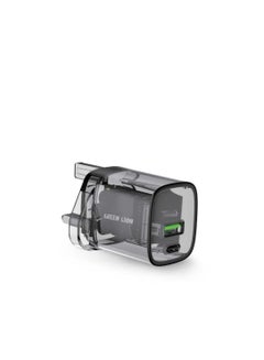 اشتري Transparent Wall Charger UK 33W PD Port Fast Charge Innovative Design with Charging Protection & Overheat Protection Universal Compatibility - Black في الامارات