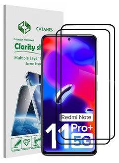 Buy 2 Pack For Xiaomi Redmi Note 11 Pro+ 5G (India) Screen Protector Tempered Glass Full Glue Back in UAE