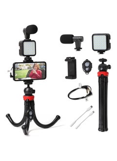 Buy Vlogging Kit Phone Video Accessories Adjustable Stand Holder Compatible with a Variety of Mobile Phone Models for YouTube Instagram TikTok in UAE